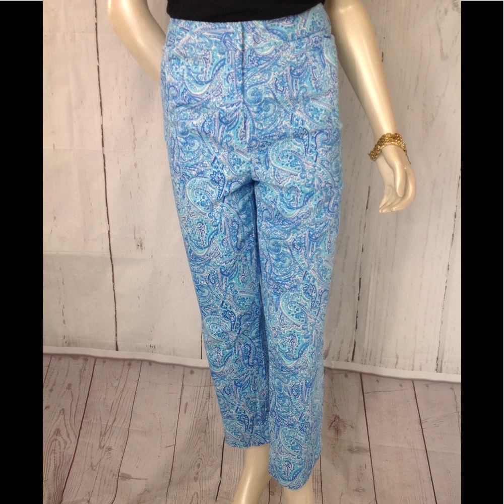 Appleseed' Paisley Stretch Capri / Cropped Pants